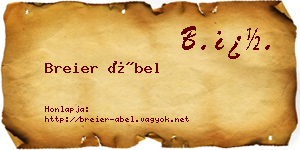 Breier Ábel névjegykártya